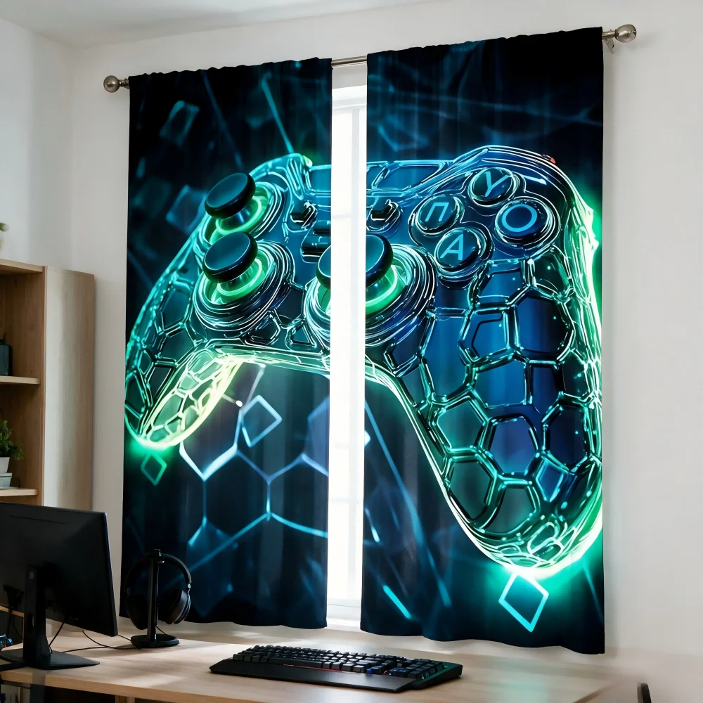 2PCS Digital Printed Curtain,  - Esports Gaming Youtube 评论和价格