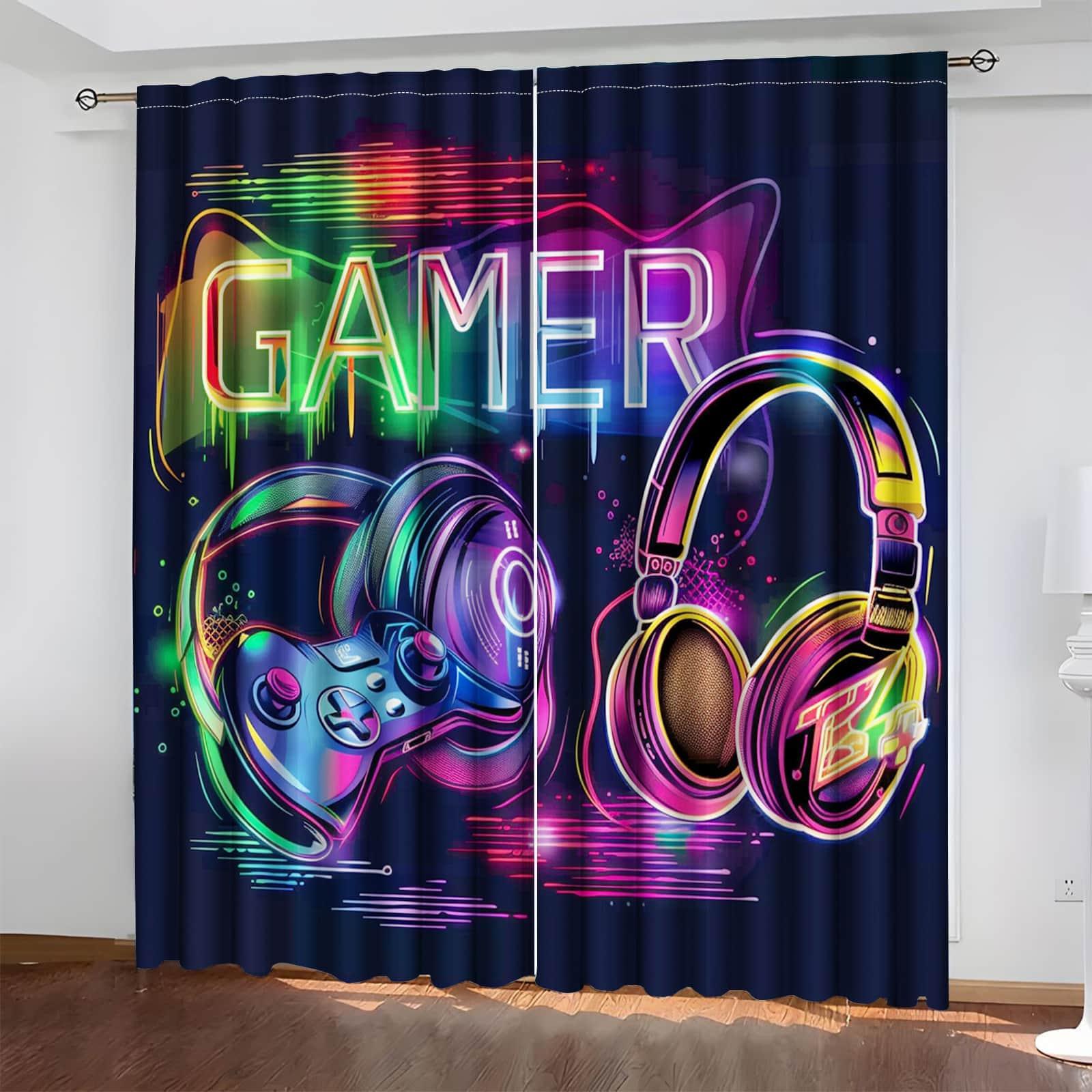 Gamer Curtains with Neon Game  - Esports Gaming Youtube 评论和价格