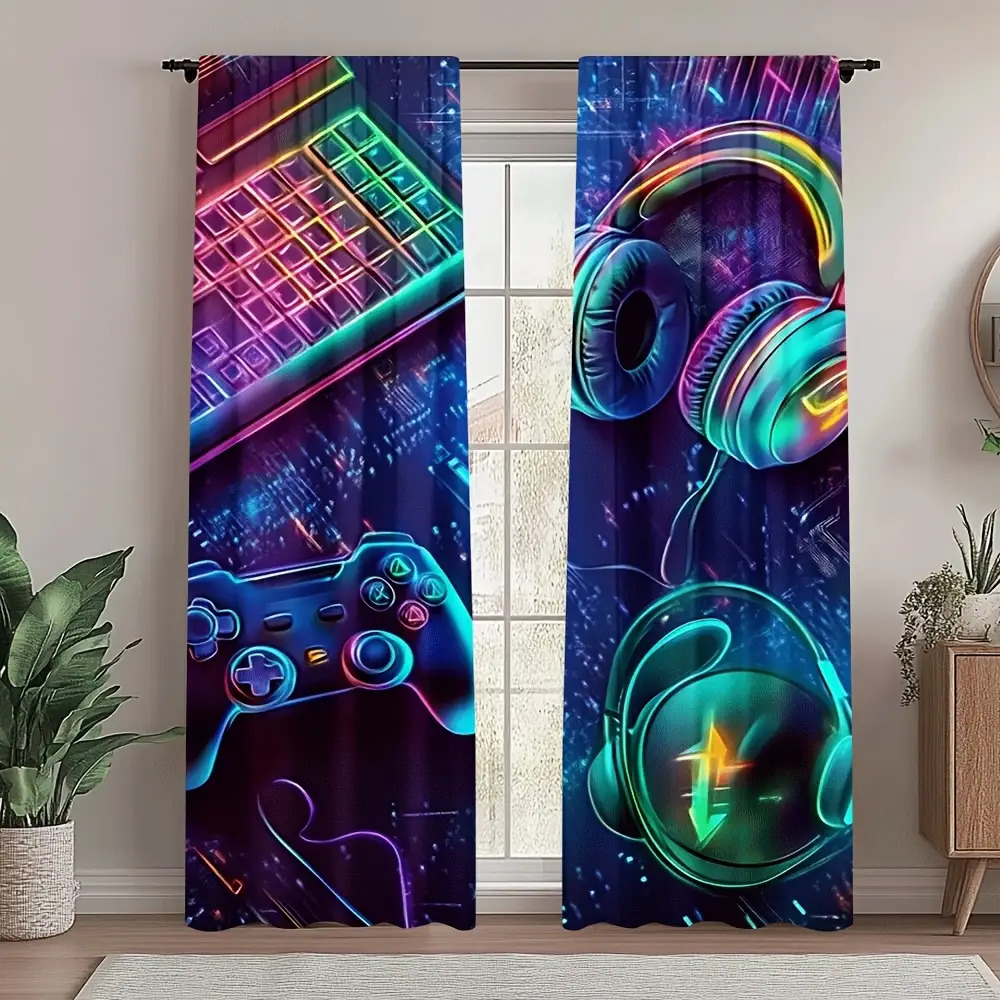 Gamer Curtains with Neon Keybo - Esports Gaming Youtube 评论和价格