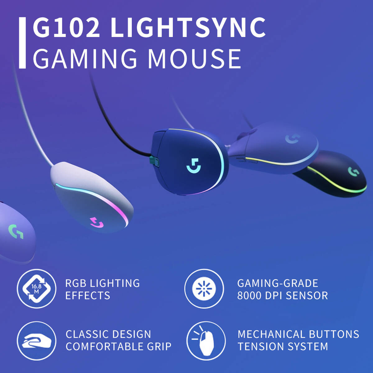Logitech G102 Prodigy Mouse 1m - Esports Gaming Tournaments 评论和价格